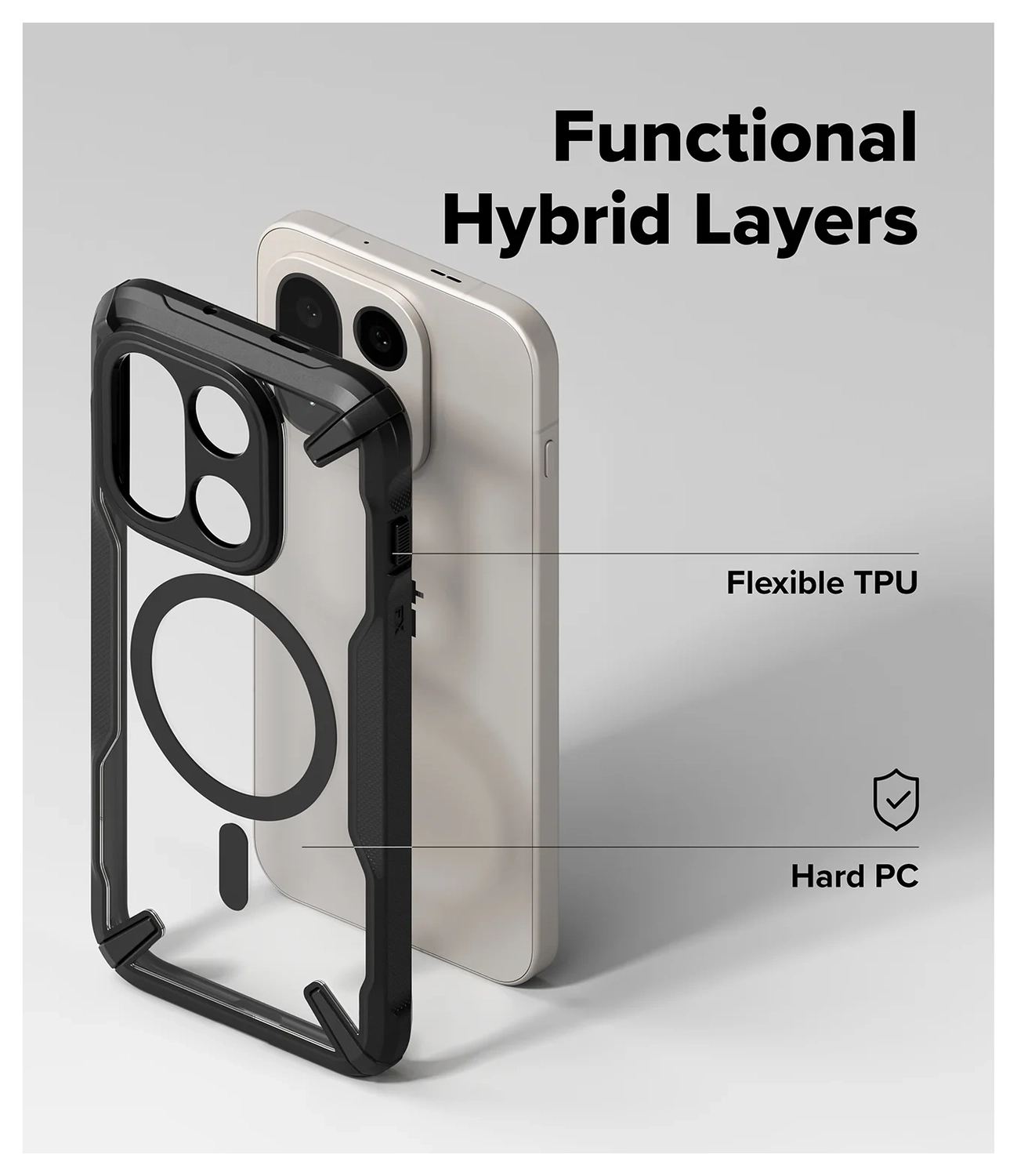 Ringke Fusion X Magnetic OnePlus 15 Hoesje MagSafe Zwart afbeelding 3