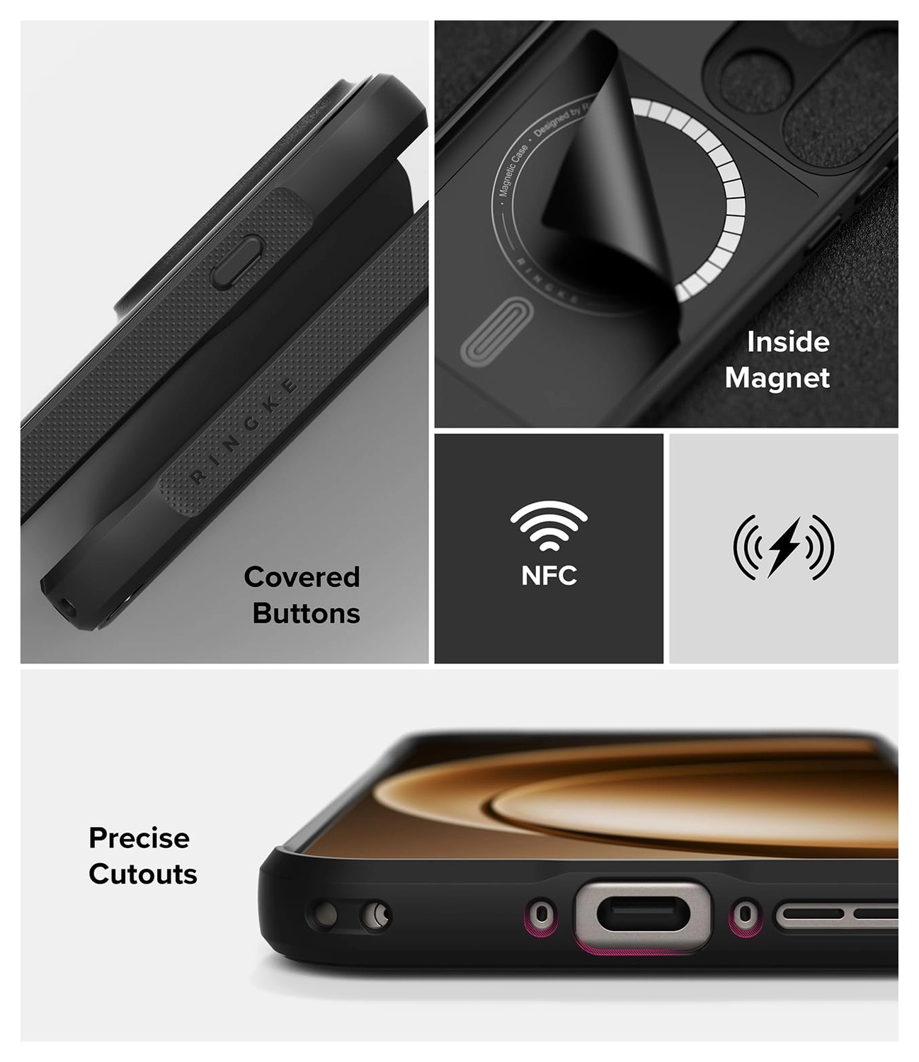 Ringke Onyx Magnetic OnePlus 15 Hoesje MagSafe Zwart afbeelding 9