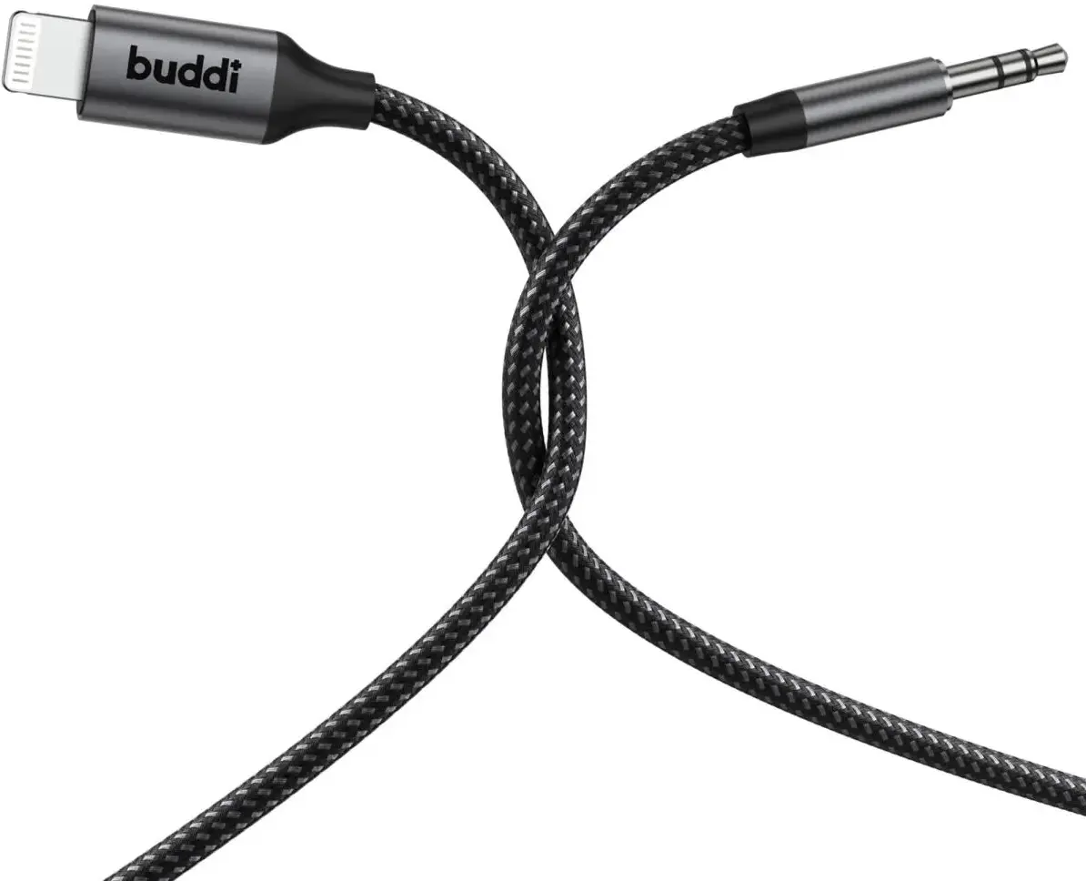 Buddi Flex Lightning naar 3.5mm Jack Aux Kabel 2M Zwart afbeelding 13