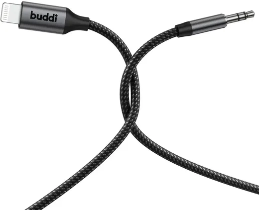 Buddi Flex Lightning naar 3.5mm Jack Aux Kabel 2M Zwart afbeelding 13