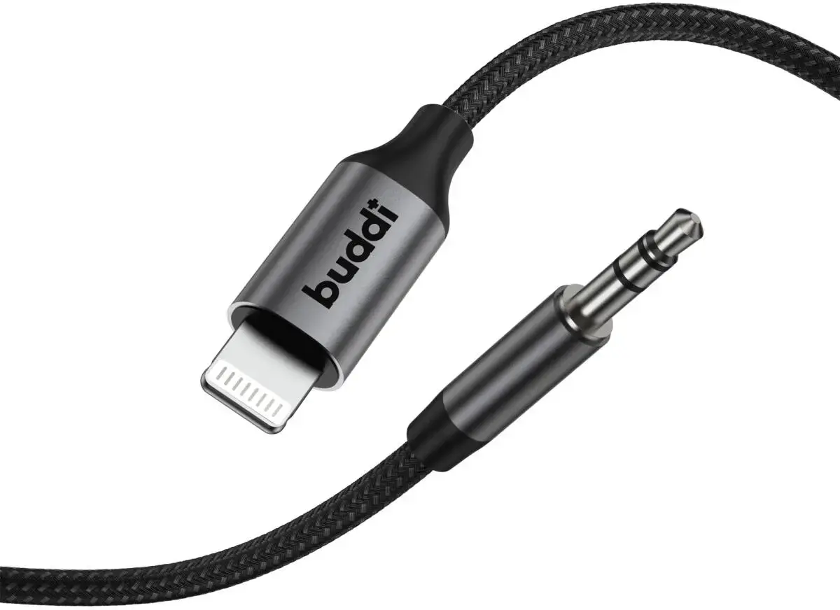 Buddi Flex Lightning naar 3.5mm Jack Aux Kabel 2M Zwart afbeelding 14