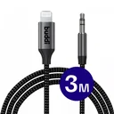 Buddi Flex Lightning naar 3.5mm Jack Aux Kabel 3M Zwart