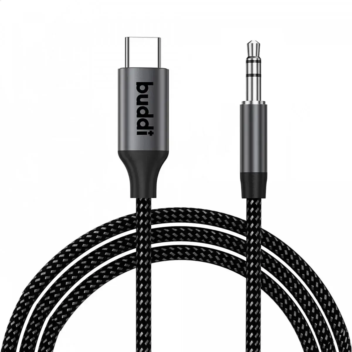 Buddi Flex USB-C naar 3.5mm Jack AUX DAC Audiokabel 2M Zwart afbeelding 12