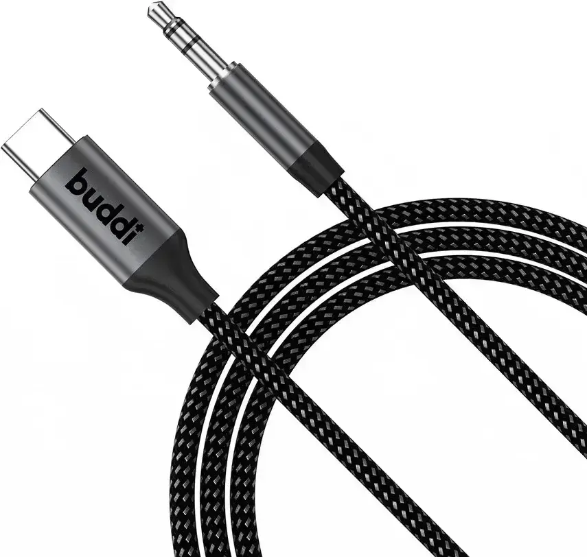 Buddi Flex USB-C naar 3.5mm Jack AUX DAC Audiokabel 2M Zwart afbeelding 14