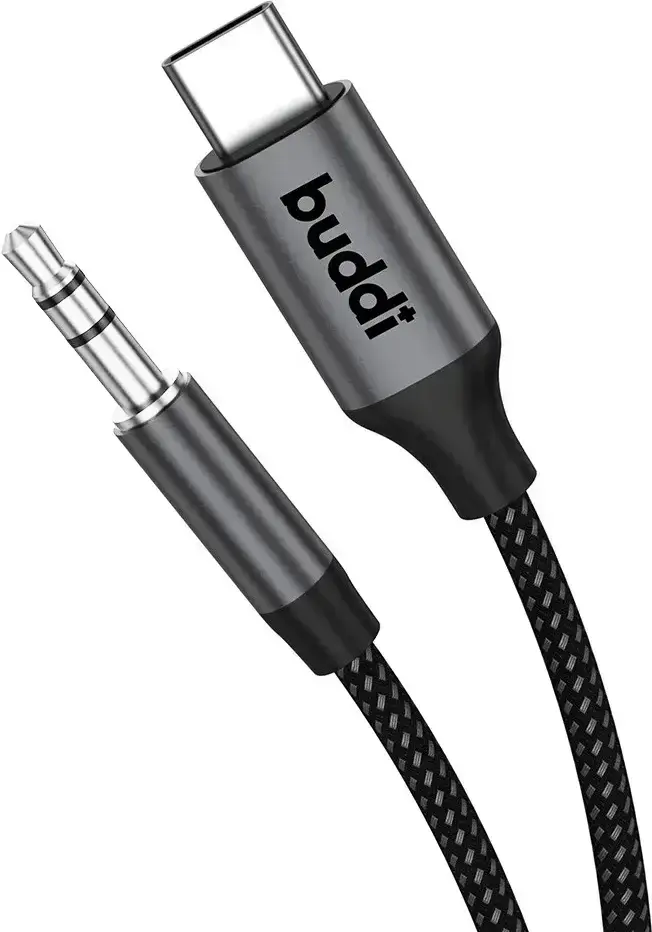 Buddi Flex USB-C naar 3.5mm Jack AUX DAC Audiokabel 2M Zwart afbeelding 11
