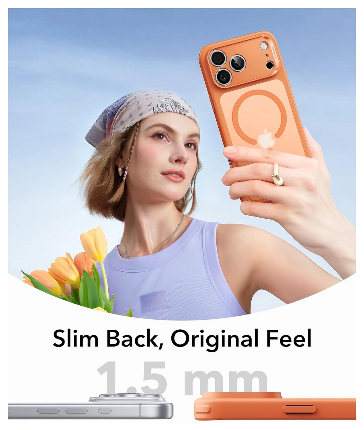 ESR Classic Hybrid iPhone 17 Pro Max Hoesje MagSafe Back Cover Oranje afbeelding 6