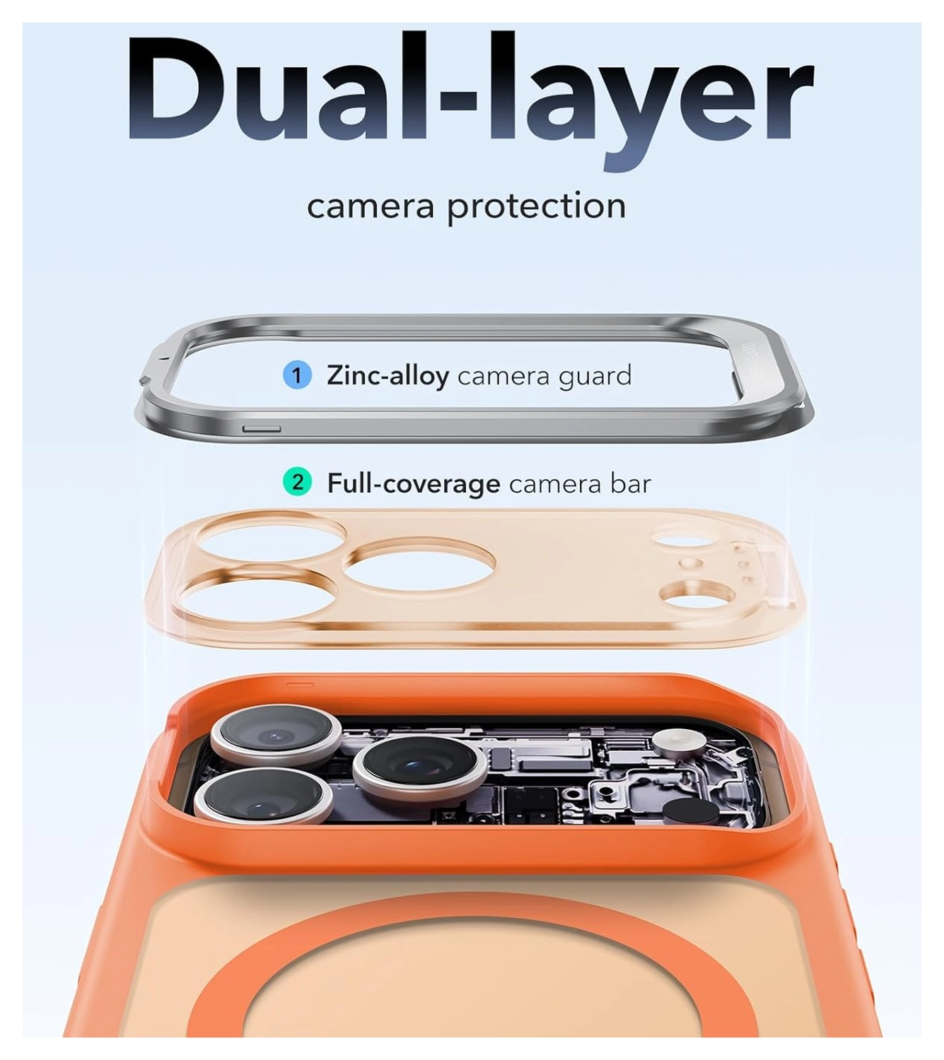 ESR Classic Hybrid MagSafe iPhone 17 Pro Max Hoesje Stand Oranje afbeelding 8