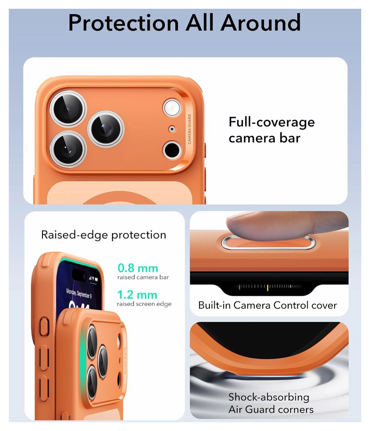 ESR Classic Hybrid iPhone 17 Pro Hoesje MagSafe Back Cover Oranje afbeelding 4