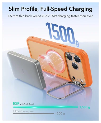 ESR Classic Hybrid MagSafe iPhone 17 Pro Hoesje Stand Oranje afbeelding 6