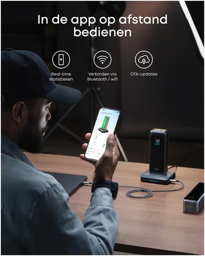Anker Prime Oplaad Station 150W met Bluetooth en Wifi Zwart afbeelding 5
