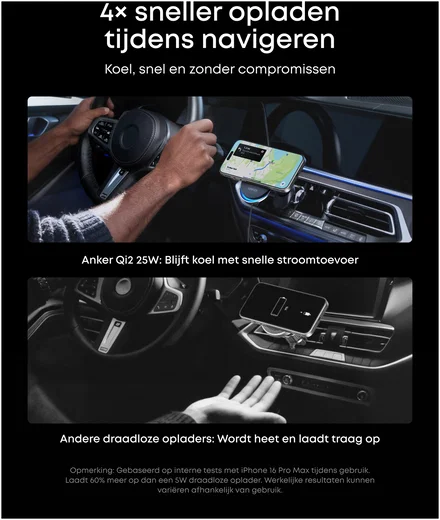Anker Prime (25W) Qi2 Telefoonhouder Auto Ventilatierooster met MagSafe Opladen afbeelding 2