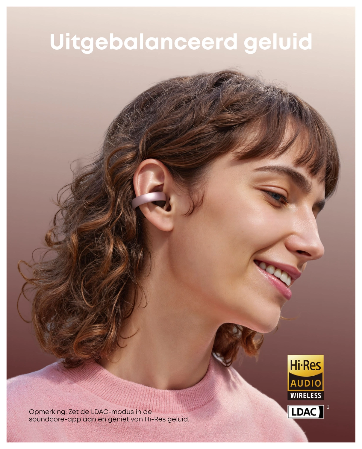 Anker Soundcore Aeroclip Open-Ear Oordopjes True Wireless Bluetooth Roze afbeelding 5