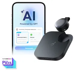 Anker SoundCore Work Compacte AI Voice Recorder met Transcriptie Zwart afbeelding