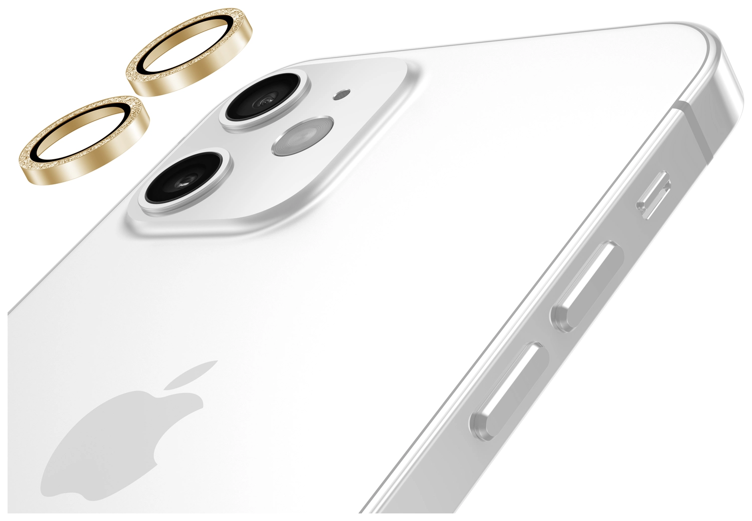 AVY Apple iPhone 12 / 12 Mini / 11 Camera Lens Protector Rings Glitter Goud afbeelding 9