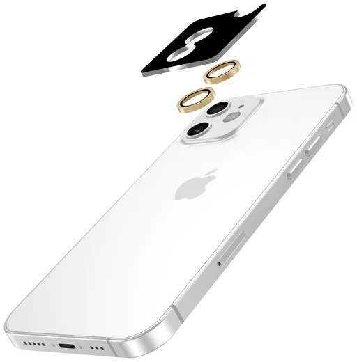 AVY Apple iPhone 12 / 12 Mini / 11 Camera Lens Protector Rings Glitter Goud afbeelding 2