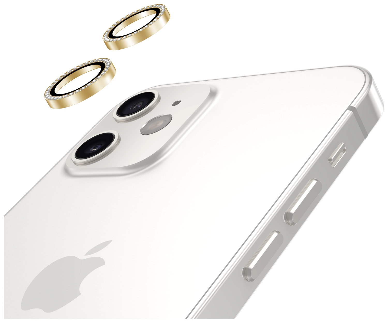 AVY Apple iPhone 12 / 12 Mini / 11 Camera Lens Protector Rings Diamant Goud afbeelding 9