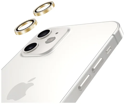 AVY Apple iPhone 12 / 12 Mini / 11 Camera Lens Protector Rings Diamant Goud afbeelding 9