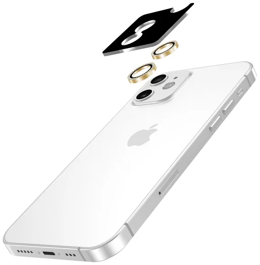 AVY Apple iPhone 12 / 12 Mini / 11 Camera Lens Protector Rings Diamant Goud afbeelding 2