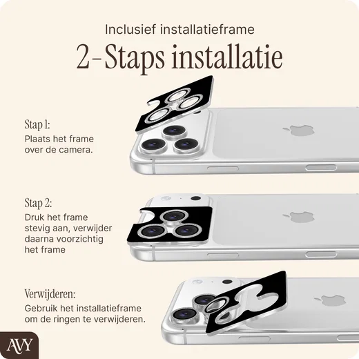 AVY iPhone 12 Pro / 11 Pro / 11 Pro Max Camera Protector Rings Diamant Zilver afbeelding 2