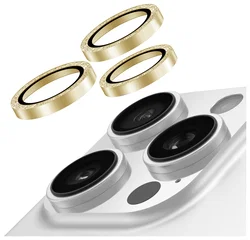 AVY Apple iPhone 13 Pro / 13 Pro Max Camera Lens Protector Rings Glitter Goud afbeelding
