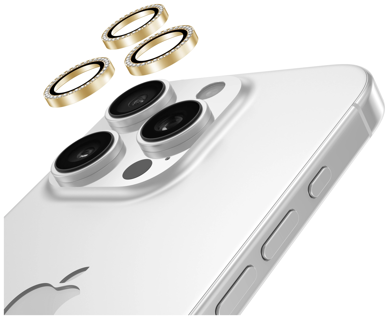 AVY Apple iPhone 12 Pro Max Camera Lens Protector Rings Diamant Goud afbeelding 9