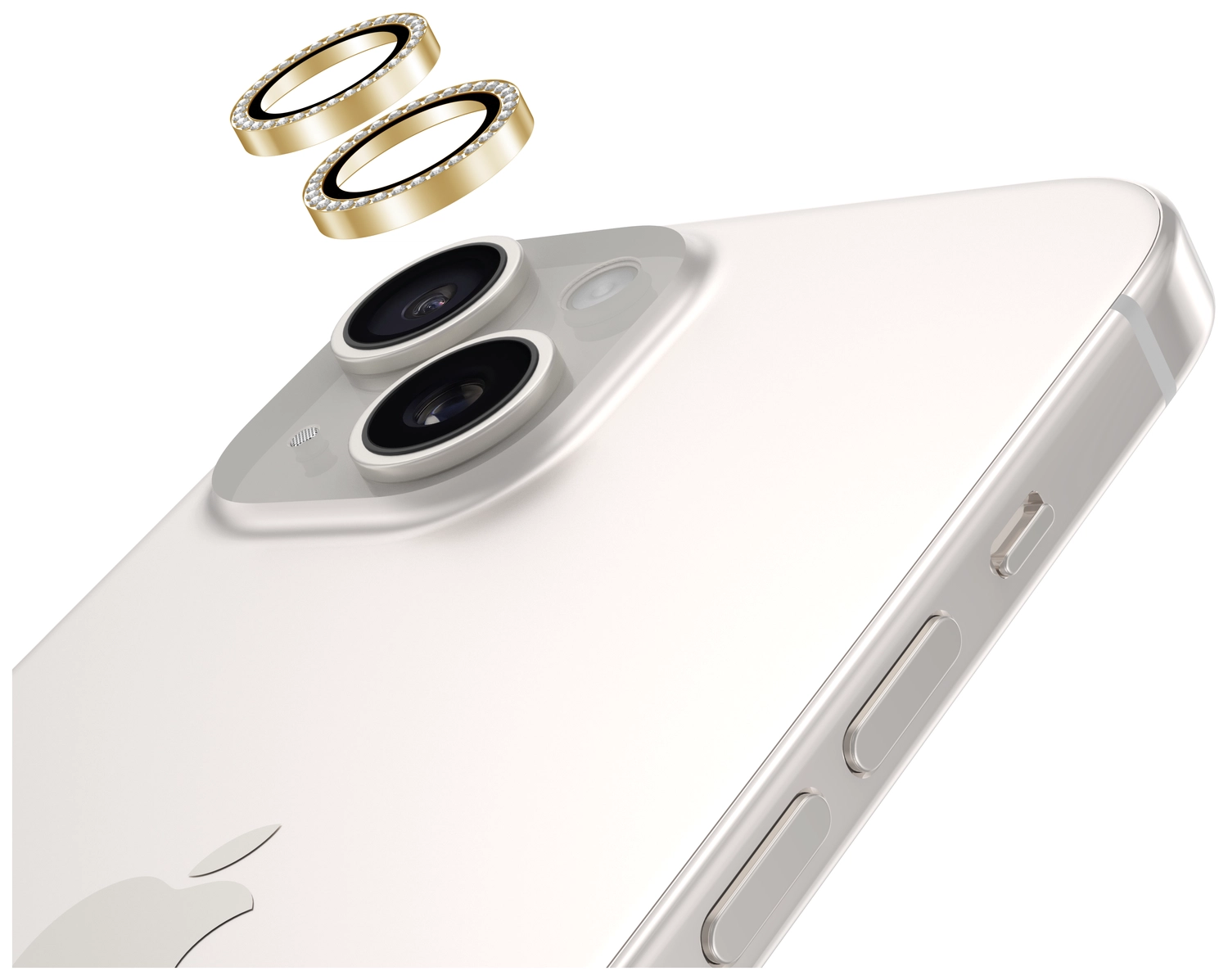AVY Apple iPhone 14 / 14 Plus Camera Lens Protector Rings Diamant Goud afbeelding 9