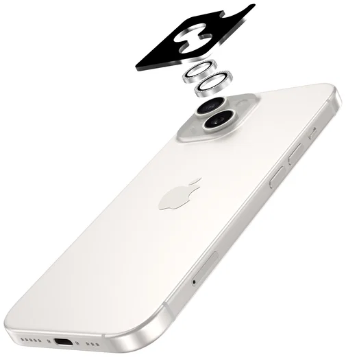 AVY Apple iPhone 14 / 14 Plus Camera Lens Protector Rings Diamant Zilver afbeelding 2