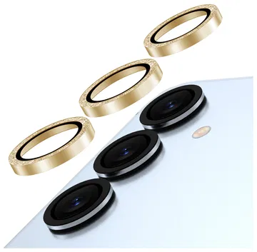AVY Samsung Galaxy S25 Camera Lens Protector Rings Glitter Goud