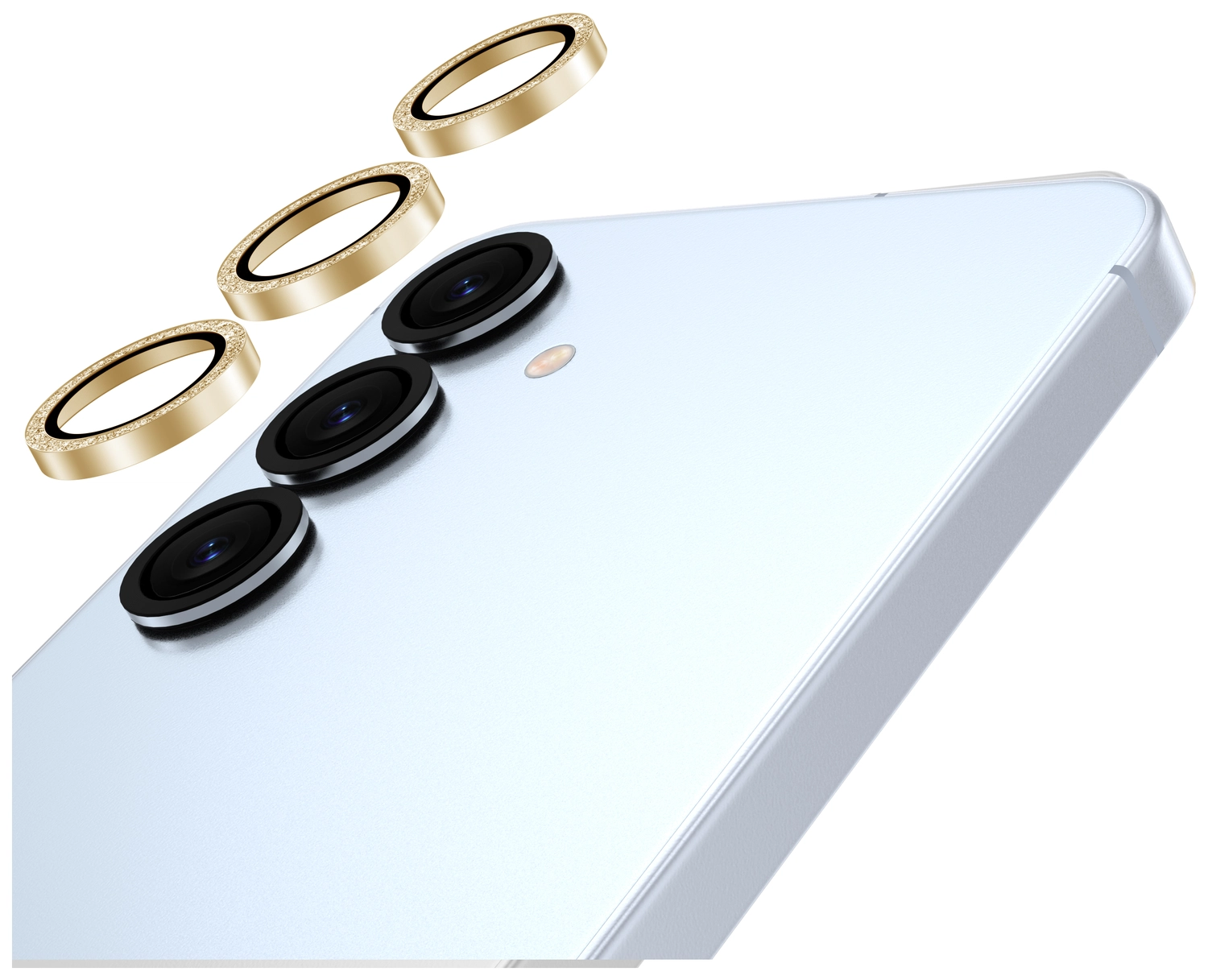 AVY Samsung Galaxy S25 Camera Lens Protector Rings Glitter Goud afbeelding 9