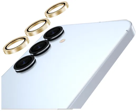 AVY Samsung Galaxy S25 Camera Lens Protector Rings Glitter Goud afbeelding 9