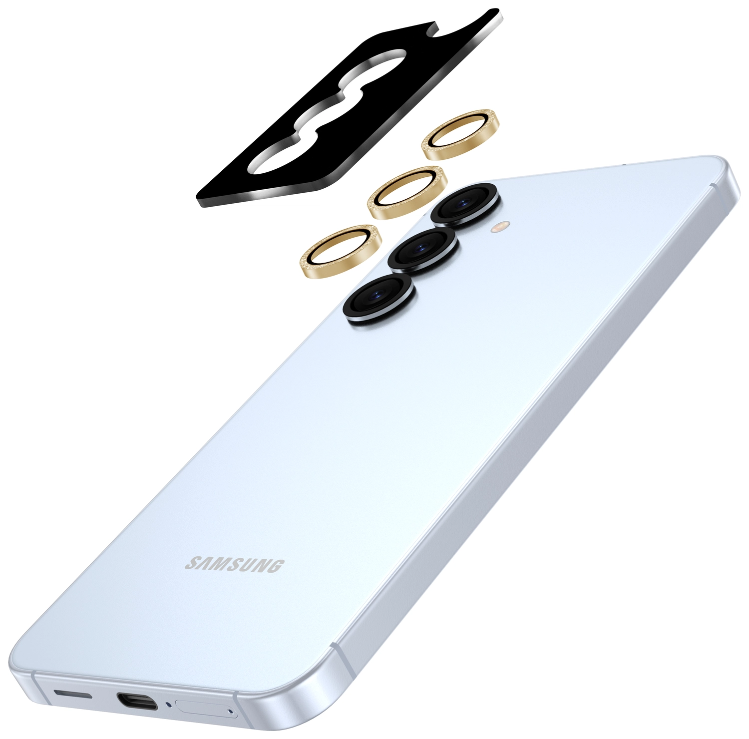 AVY Samsung Galaxy S25 Camera Lens Protector Rings Glitter Goud afbeelding 2