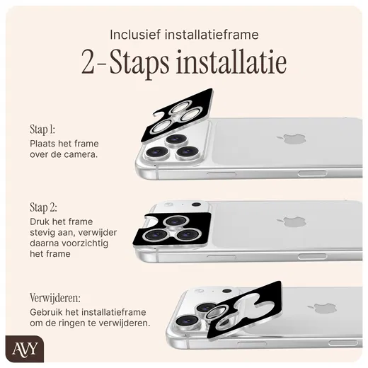 AVY Samsung Galaxy S25 Camera Lens Protector Rings Glitter Goud afbeelding 8
