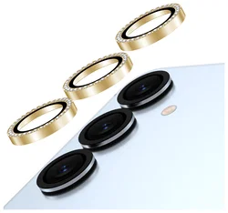 AVY Samsung Galaxy S25 Camera Lens Protector Rings Diamant Goud afbeelding