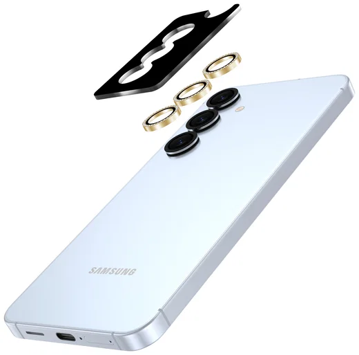 AVY Samsung Galaxy S25 Camera Lens Protector Rings Diamant Goud afbeelding 2