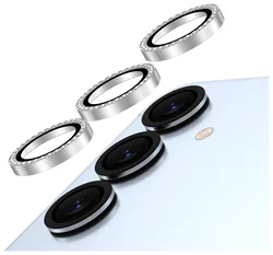 AVY Samsung Galaxy S25 Plus Camera Lens Protector Rings Diamant Zilver afbeelding