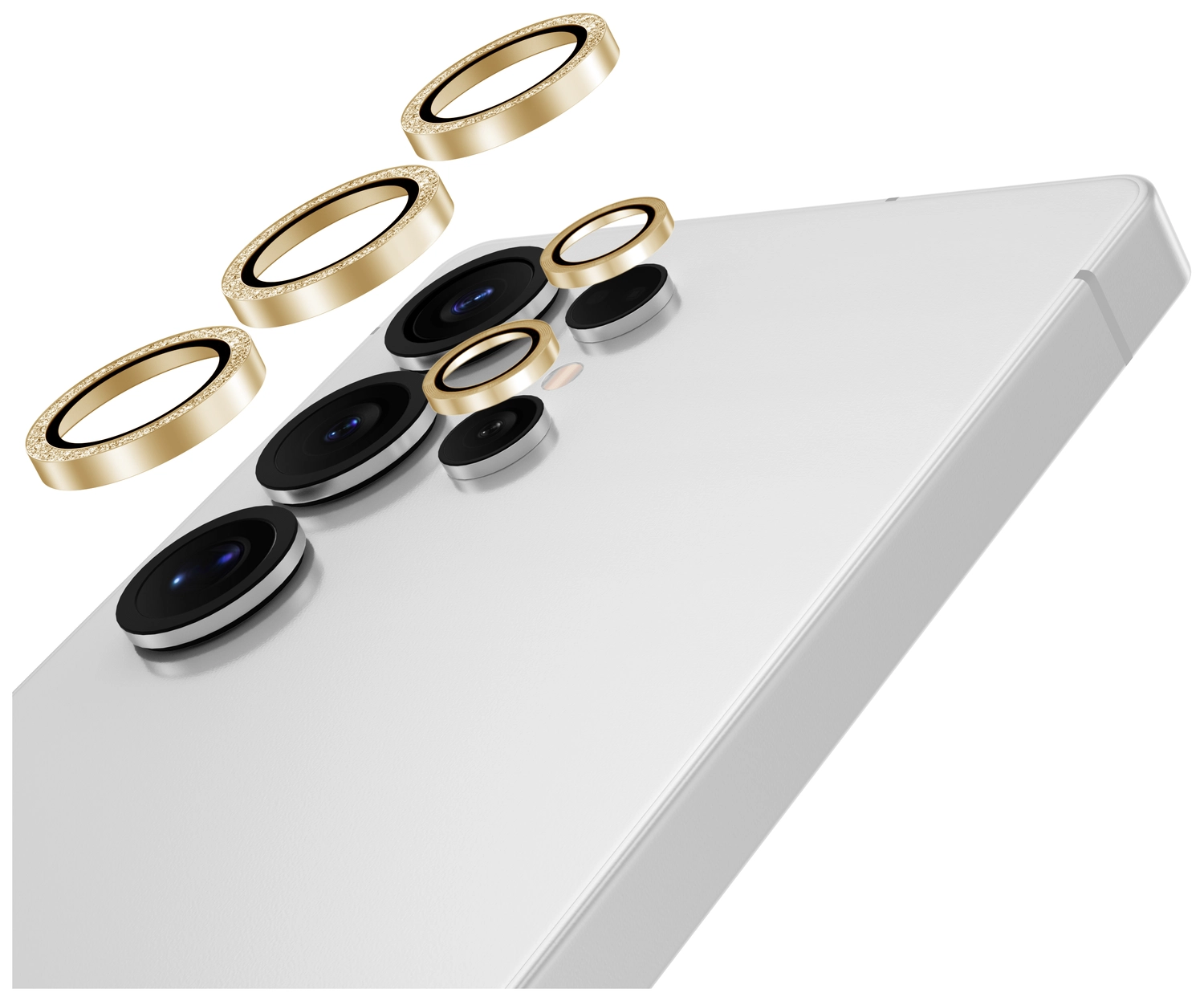 AVY Samsung Galaxy S25 Ultra Camera Lens Protector Rings Glitter Goud afbeelding 9