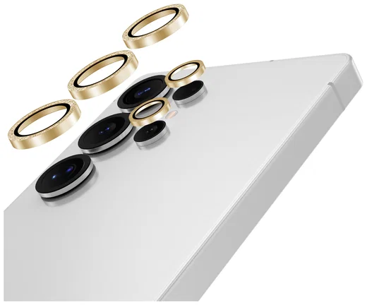 AVY Samsung Galaxy S25 Ultra Camera Lens Protector Rings Glitter Goud afbeelding 9