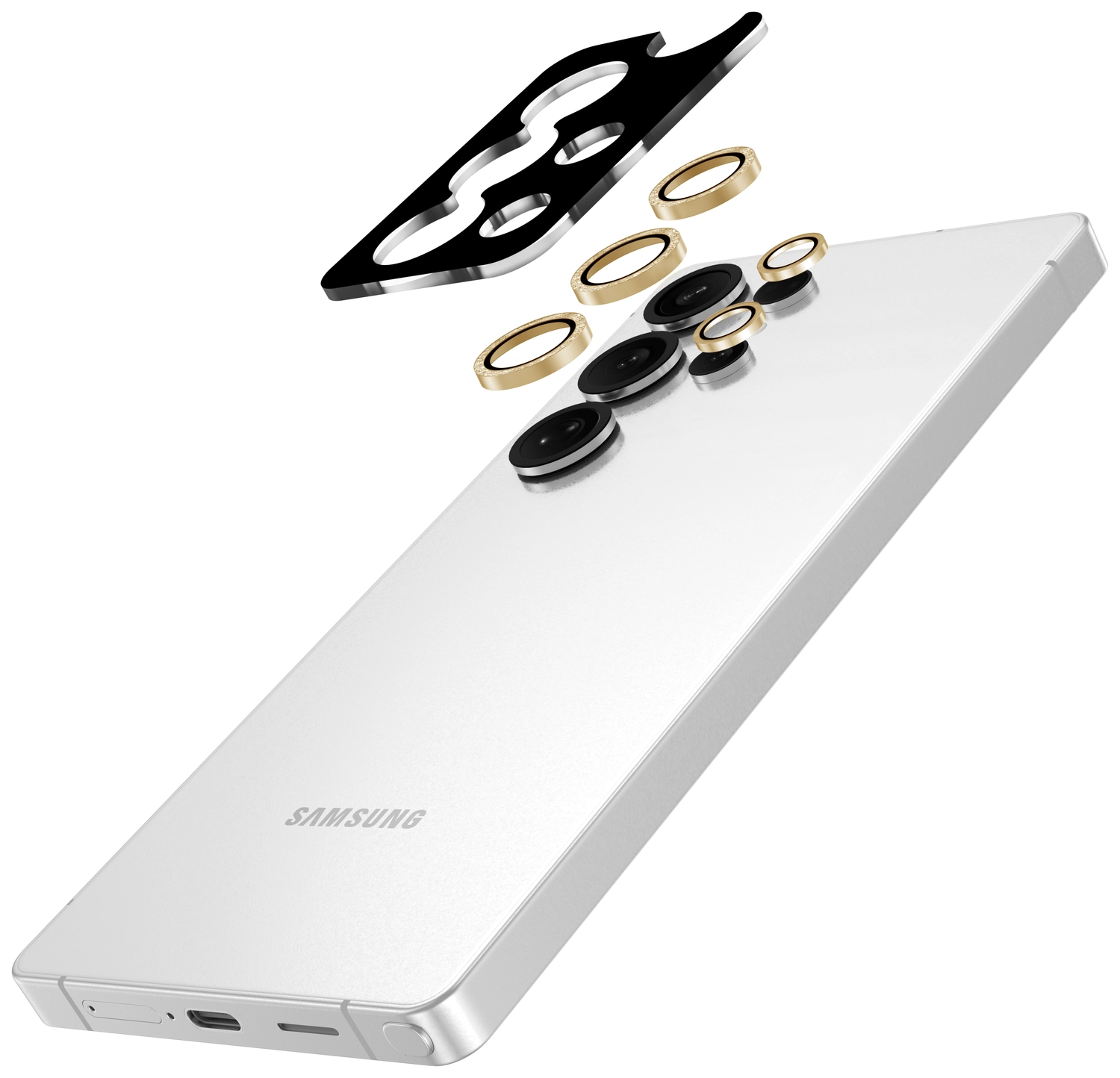 AVY Samsung Galaxy S25 Ultra Camera Lens Protector Rings Glitter Goud afbeelding 2