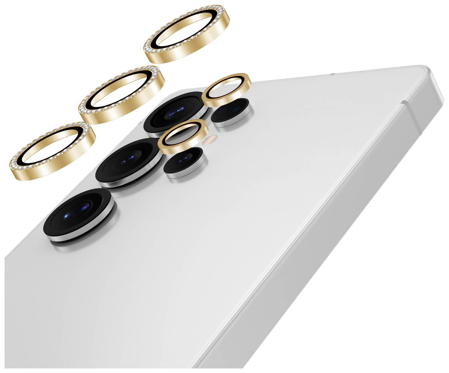 AVY Samsung Galaxy S25 Ultra Camera Lens Protector Rings Diamant Goud afbeelding 9