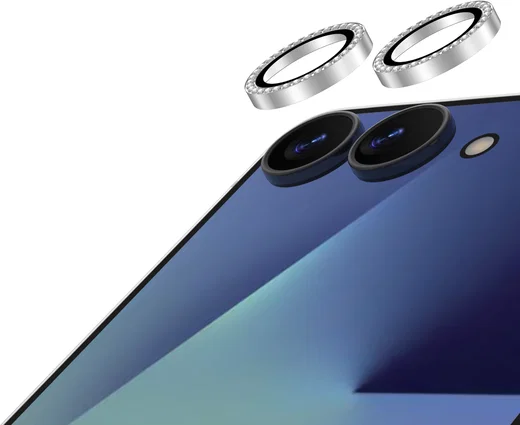 AVY Samsung Galaxy Z Flip 7 Camera Lens Protector Rings Diamant Zilver afbeelding 1