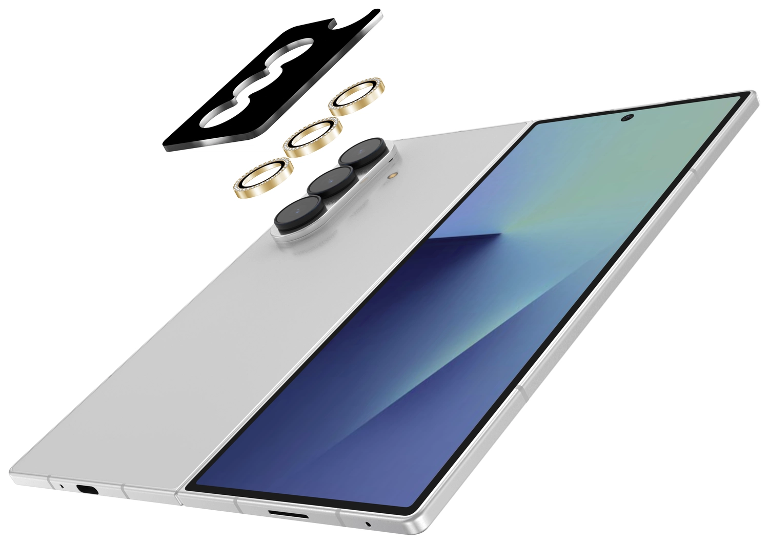 AVY Samsung Galaxy Z Fold 7 Camera Lens Protector Rings Diamant Goud afbeelding 2