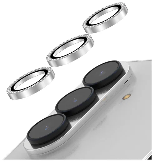 AVY Samsung Galaxy Z Fold 7 Camera Lens Protector Rings Diamant Zilver afbeelding 1