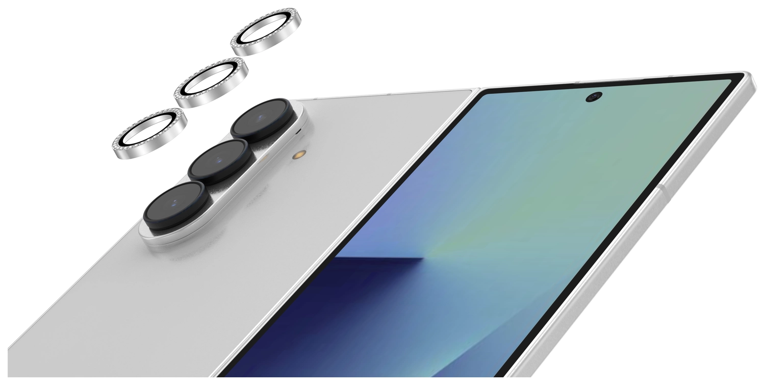 AVY Samsung Galaxy Z Fold 7 Camera Lens Protector Rings Diamant Zilver afbeelding 9