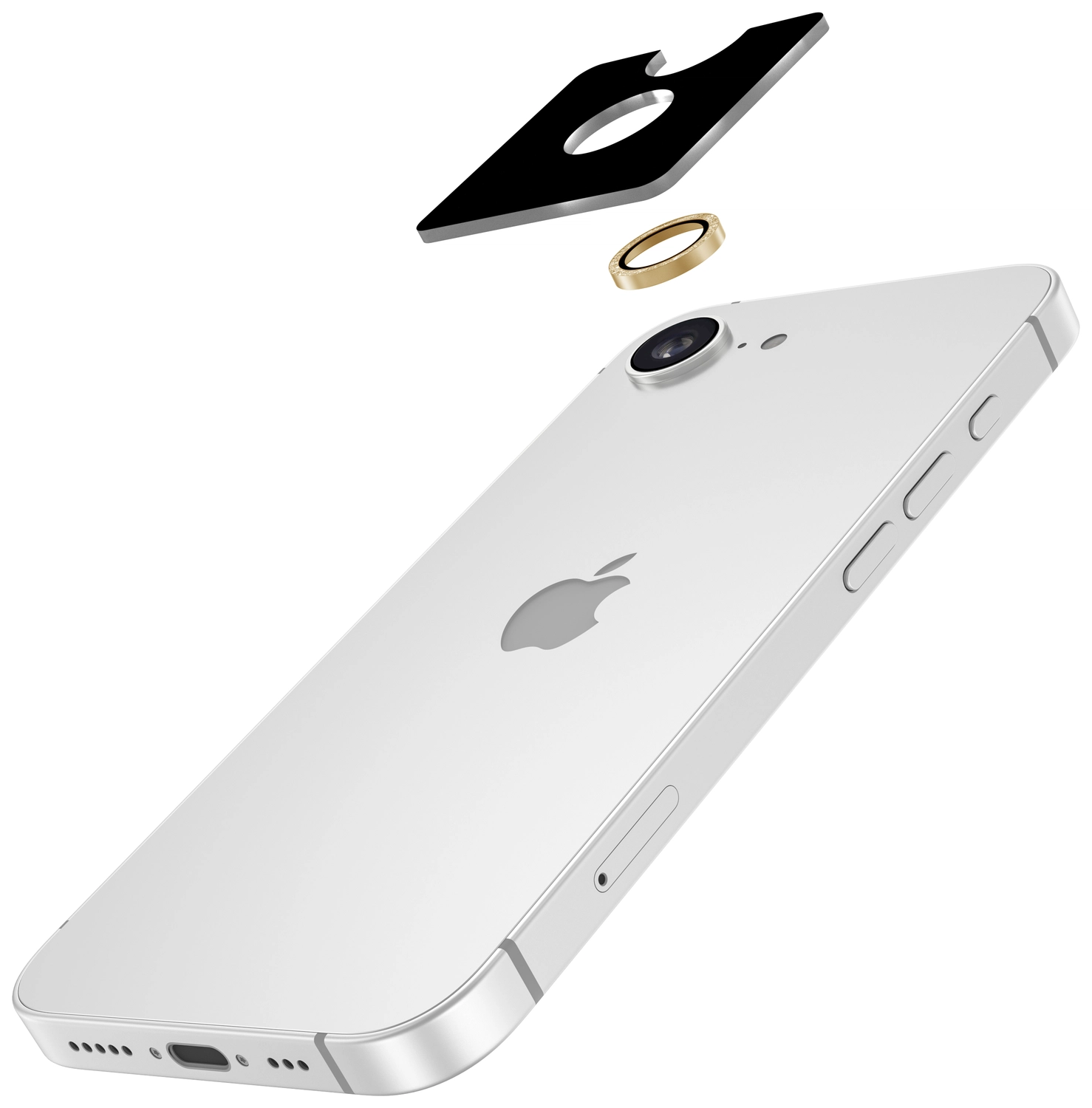 AVY Apple iPhone 17e / 16e Camera Lens Protector Rings Glitter Goud afbeelding 2