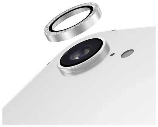 AVY Apple iPhone 17e / 16e Camera Lens Protector Rings Glitter Zilver afbeelding 1