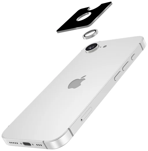 AVY Apple iPhone 17e / 16e Camera Lens Protector Rings Glitter Zilver afbeelding 2