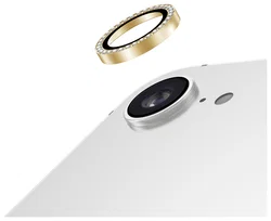 AVY Apple iPhone 17e / 16e Camera Lens Protector Rings Diamant Goud afbeelding