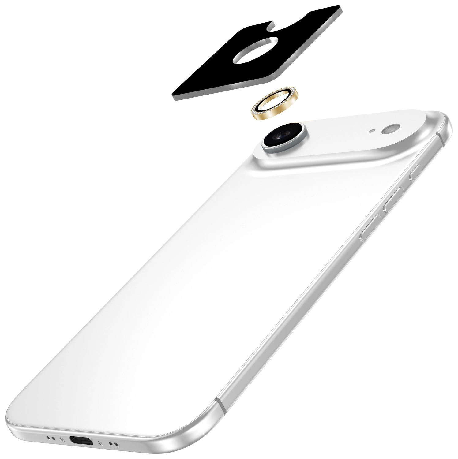 AVY Apple iPhone 17e / 16e Camera Lens Protector Rings Diamant Goud afbeelding 2