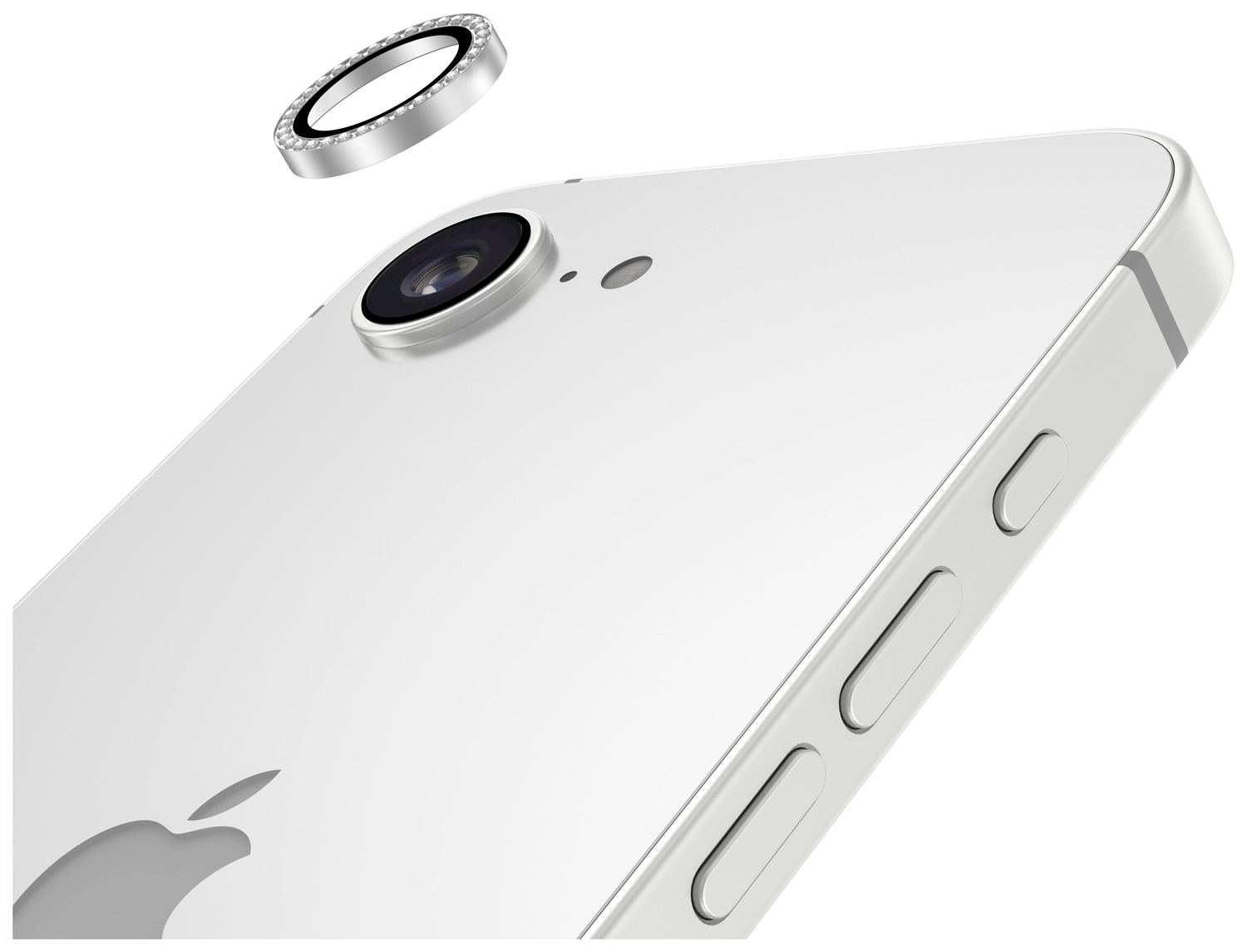 AVY Apple iPhone 17e / 16e Camera Lens Protector Rings Diamant Zilver afbeelding 9