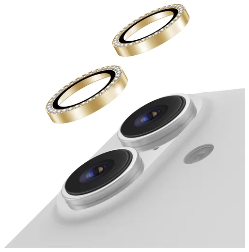 AVY Apple iPhone 17 / 16 / 16 Plus Camera Lens Protector Rings Diamant Goud afbeelding 1